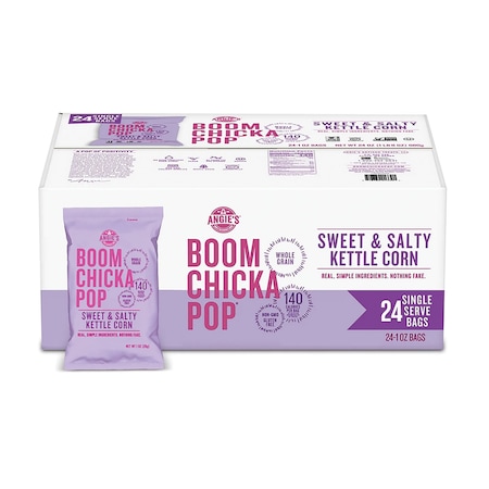 Angies Boomchickapop Popcorn, Sweet and Salty, 1 oz Bag, 24PK OFXSN01213